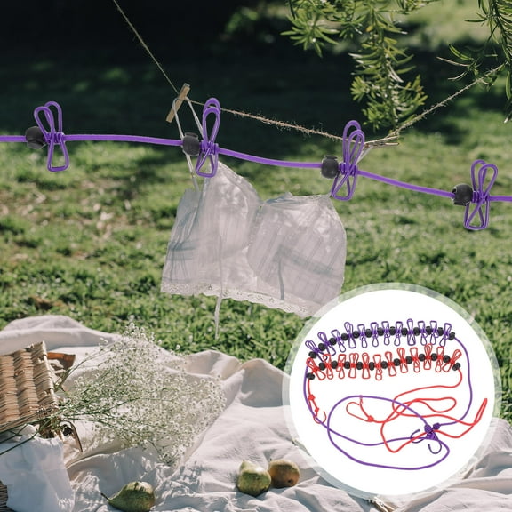 Masteelf 2 Pcs Retractable Clothesline Outdoor Drying Rope