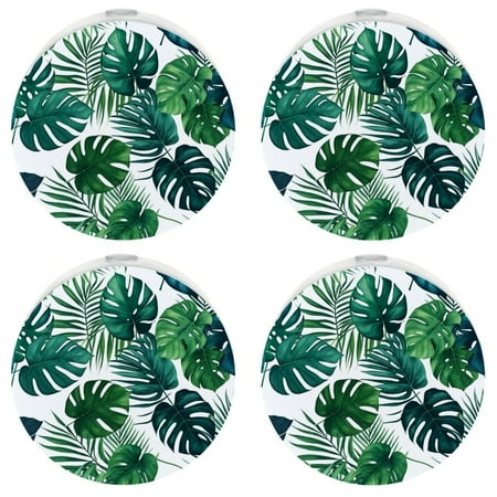 

Night Light Night Lights Plug into Wall Dusk to Dawn Sensor White Led Night Light 4 Pack Nightlight for Bedroom Bathroom Hallway Kitchen Tropical Leaves Watercolor