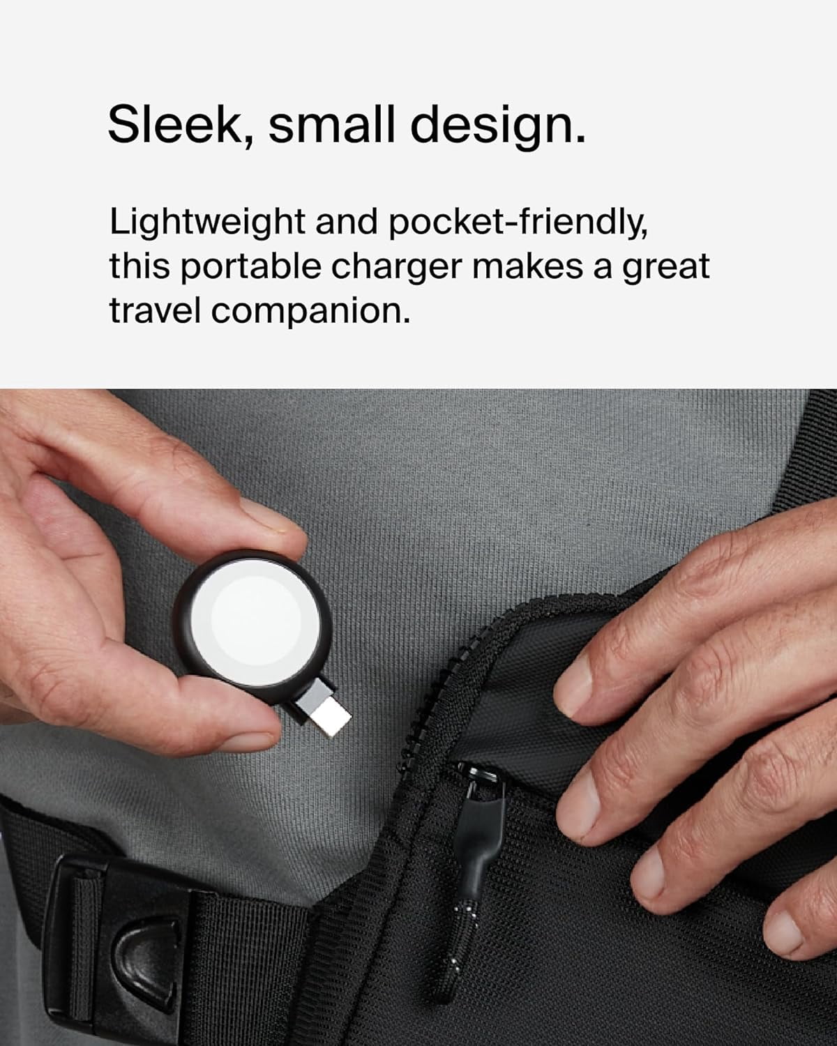 Belkin Portable USB-C Apple Watch Charger - MFi-Certified USB-C Charger for Apple Watch Series 9, Series 8, Series 7, Ultra, & More - Type C Charger Compatible w/MacBook, iPhone 16, & More - Black
