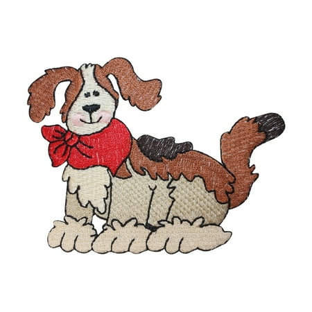 - ID 2775 Cartoon Dog Patch Bandana Puppy Breed Pet Embroidered Iron On Applique