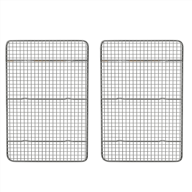 2X Cooling Rack and Baking Rack, Fits Quarter Sheet Pan, Stainless Steel, Wire Baking Cookie Bacon Racks for Oven