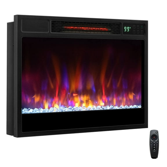 Costway 23-inch Infrared Quartz Electric Fireplace Insert with Remote Control Black