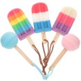 thumbnail image 1 of 1 juego de 5 cepillos de baño de esponja de colores para bebé con forma de piruleta de helado, 1 of 8