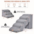 thumbnail image 3 of Gymax 22'' & 11'' High Soft Pet Ramp Foam Pet Stairs Set with 5-Tier & 3-Tier Dog Ramps Grey, 3 of 10