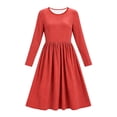 thumbnail image 4 of Vynhevius Womens Striped Casual Dress Crew Neck Long Sleeve with Pockets Loose Midi, 4 of 7