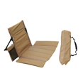 thumbnail image 3 of Silla de piso para playa, asiento para adultos, tumbona plegable resistente con bolsa de transporte para viajes, montañismo, senderismo, camping, etc. Marrón, 3 of 8