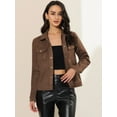 thumbnail image 2 of Chaqueta de gamuza sintética Allegra K Café S para mujer, 2 of 6