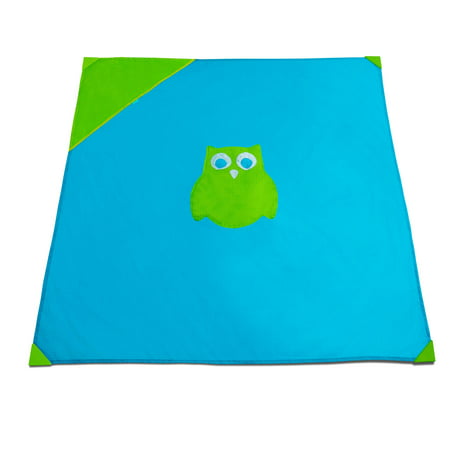 Munchkin Brica Go Play Portable Baby Travel Playmat, 58" x 58", Blue/Green