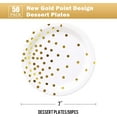 thumbnail image 2 of White and Gold Party Supplies, Gold Dot Paper Dessert Plates (50-Count), 2 of 4
