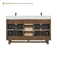 thumbnail image 4 of Altair-13 60" Double Bathroom Vanity in Brown Brushed Oak with Grain White, 4 of 14