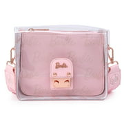 Loungefly Barbie Rose Gold Metal Lock Pouch and Clear Crossbody Bag