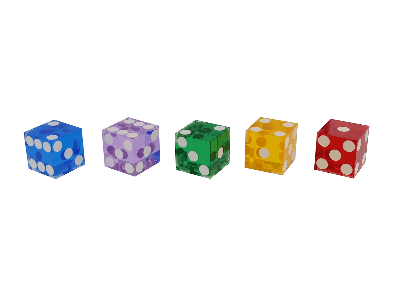 Precision Casino Dice 6-Sided 19mm Playing Dice Translucent Yellow 5pk 