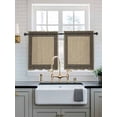 thumbnail image 2 of Black Brown Retro Greek Key Tier Curtains 36 Inch Length,Sheer Curtains for Bedroom Living Room Window Geometric Greece Ancient Rustic Small Half Window Kitchen Curtains & Drapes 27.5"x36" 2 Panels, 2 of 6