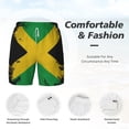 thumbnail image 3 of Mens Swim Trunks Jamaica Flag Jamaican Quick Dry Board Shorts with Compression Liner, 3 of 6