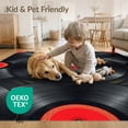 thumbnail image 4 of ODIKA 8'x10' Washable Area Rug Non-Slip Chair-Friendly Mat Record Retro Vinyl Phonograph Disc Motif Round Concentric Shaped for Dining Room, Large Office, Lounge, 4 of 7