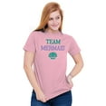 thumbnail image 4 of Team Mermaid Under the Seashell Cute Women's Graphic T Shirt Tees Brisco Brands X, 4 of 6