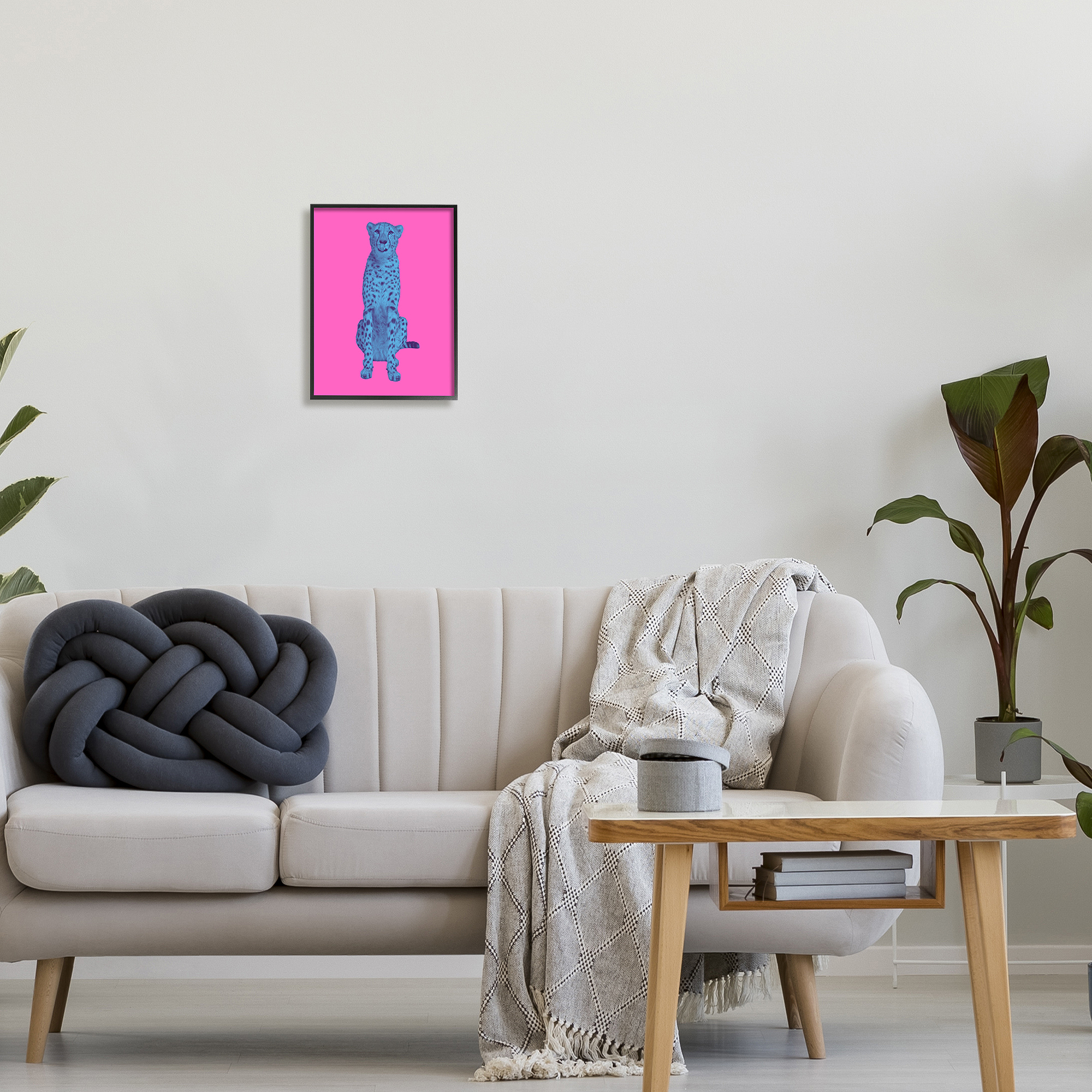 Stupell Industries Bold Leopard on Pink Animals & Insects Painting Black Framed Art Print Wall Art, 11 x 14