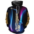 thumbnail image 5 of Chandails en Molleton pour Hommes Impression 3D Sax Musique Graphique Chandails à Capuchon pour Hommes Mode Manches Longues Pullovers Surdimensionnés Streetwear, 5 of 5