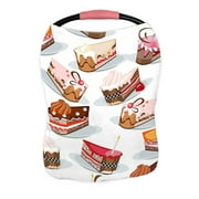 ABPHQTO Different Cake Slices Nursing Cover Baby Breastfeeding Infant Feeding Cover Baby Car Seat Cover Infant Stroller Cover Carseat Canopy Breathable