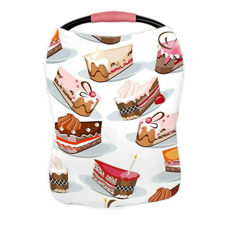 ABPHQTO Different Cake Slices Nursing Cover Baby Breastfeeding Infant Feeding Cover Baby Car Seat Cover Infant Stroller Cover Carseat Canopy Breathable