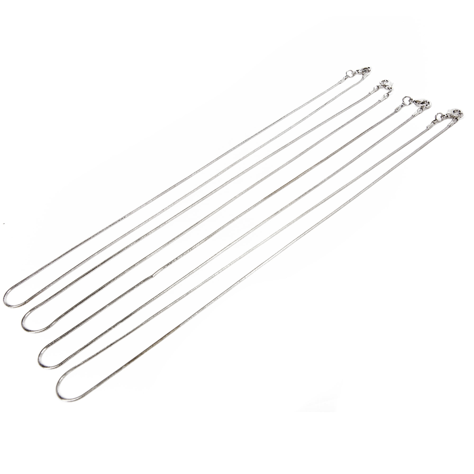 Cousin DIY 18 in Finished Silver Snake Chains, 4 Pieces, Metal, Model 69995804