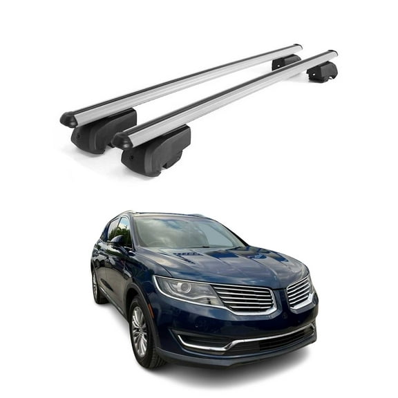 Lockable Roof Rack Cross Bars Luggage Carrier for Lincoln MKX 2016-2018 Gray