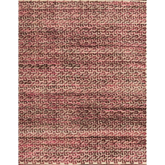 Ahgly Company Machine Washable Indoor Rectangle Abstract Fire Brick Red Area Rugs, 7' x 9'