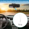 thumbnail image 2 of Unique Bargains 1 Pcs Metal Rhinestone Faux Diamond Car Rear View Mirror Pendant Accessories Car Hanging Ornament White, 2 of 6