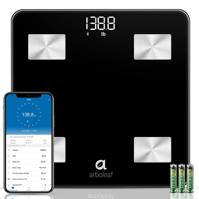 Báscula de baño Bluetooth de peso digital inteligente Arboleaf