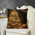 thumbnail image 2 of SHANXI  Merry Christmas Pillowcase Black Background with Glittering Gold Christmas Tree Pattern Throw Pillow Cushion Cover Home Office Bed Decorative 24x24in, 2 of 5