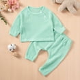 thumbnail image 2 of Chbgutlmr Newborn Baby Clothes Toddler Fall Button Solid Color Sets Infant Boy Girl Cute Cotton Outfits, 2 of 8