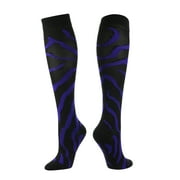 TCK Sports Krazisox Zebra Stripe Socks (Black/Purple, Small)