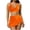 Orange, variant on Women's 3 Piece Swimsuits V Neck Twist Front Cut out Drawstring Ruffle Hem Swim Skirt Bathing Suits High Waisted Bikini Sets