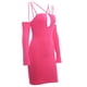 thumbnail image 2 of VISgogo Vestido ajustado de manga larga para mujer, correa de espagueti ahuecada Color sólido Cremallera trasera Fiesta de noche Club Boda de una sola pieza VISgogo moda, 2 of 8