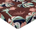 thumbnail image 4 of Ambesonne Tropical Fitted Sheet, Simplified Exotic Flora, Queen Size, Pale Salmon Seafoam, 4 of 5