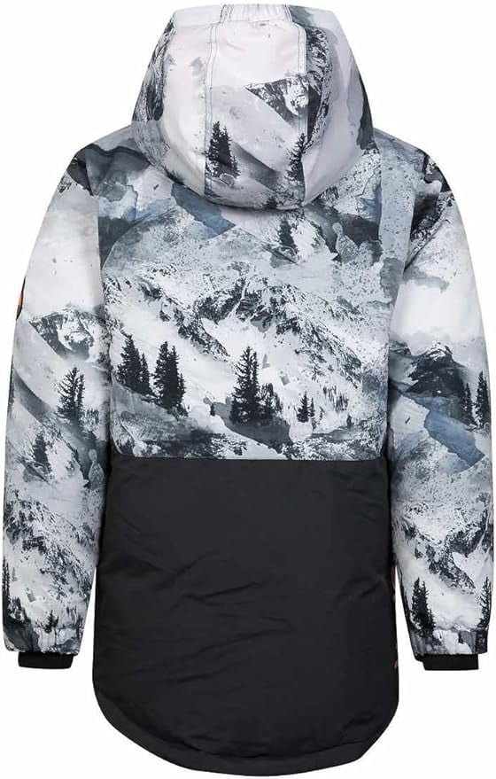 Hurley Boy s Youth Winter Hooded Snowboard Jacket Gray Black XS 5