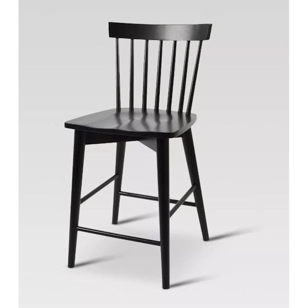 24" Windsor Hardwood Counter Stool in Black