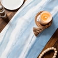 thumbnail image 3 of Ombre Blue Waves Table Runner 72 Inches, Gradient Coastal Beach Sandy Ocean Bed Runner Dresser Scarves Tabletop for Indoor Outdoor Parties/Ceremony/Banquet, 18" x 72", 3 of 9