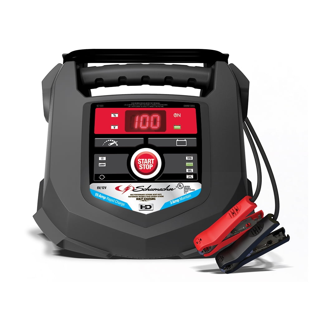 Schumacher Electric Schumacher 15 Amps, 6V-12V Fully Automatic 4-in-1 Rapid Battery Charger and Maintainer, SC1323