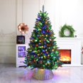 thumbnail image 1 of Prelit Christmas Tree Artificial Hinged Xmas Tree with Stand,Multicolor Lights,Decorated for Home Holiday,5FT, 1 of 7