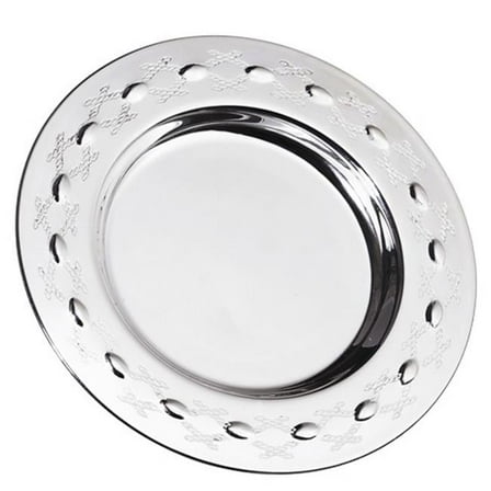 Elygant   925 Sterling Silver Coated Kiddush Tray with XP Design  5 in.