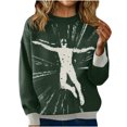 thumbnail image 2 of NTACZA Crewneck Sweater Tops for Women Plus Size Graphic Green Sweater Knit Loose Fit Sweatshirt Jumper for Women L, 2 of 6
