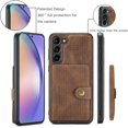 thumbnail image 2 of Case for Samsung Galaxy A54 5G 2023, Detachable Magnetic Wallet Card Cash Slot Case Cover Support Wireless Charging Functional Kickstand Compatible with Samsung Galaxy A54 5G 2023 (Brown), 2 of 15