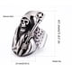thumbnail image 3 of Anillo gótico de titanio con calavera y hoz para hombre, 3 of 8