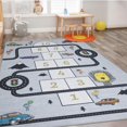 thumbnail image 5 of Ottomanson Washable Flatweave Kids Hopscotch 5x7 Play Mat Area Rug, 5' x 7', Gray/Yellow, 5 of 9