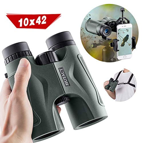 10X42 Ultra HD Binoculars with Harness Strap Telescope for Adults Hunting HUTACT 