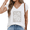 White, variant on Cozymy Soft Grey Floral Sleeveless Tee for Women, Elegant White Line Art Lily Graphic Shirt