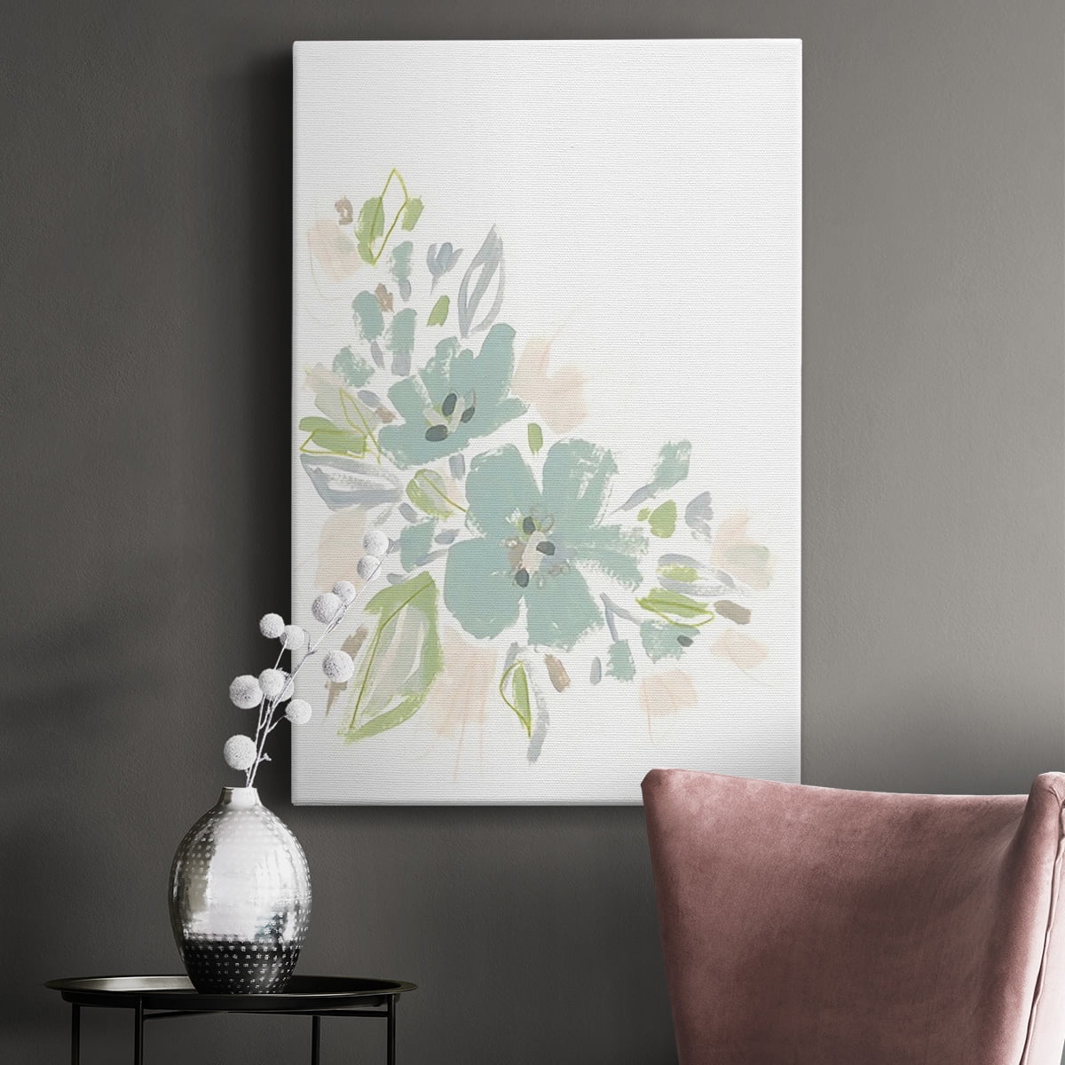 Seafoam Petals I Premium Gallery Wrapped Canvas - Ready to Hang