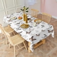 thumbnail image 3 of White Butterfly Pattern Rectangle Tablecloth 60"x120",Waterproof Polyester Rectangle Table Cloth, Wipeable Spillproof Polyester Tablecloth for Dining, Camping, Indoor and Outdoor, 3 of 6