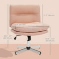 thumbnail image 3 of HOMCOM Armless Office Desk Chair, Criss Cross Computer Chair, Pink, 3 of 10